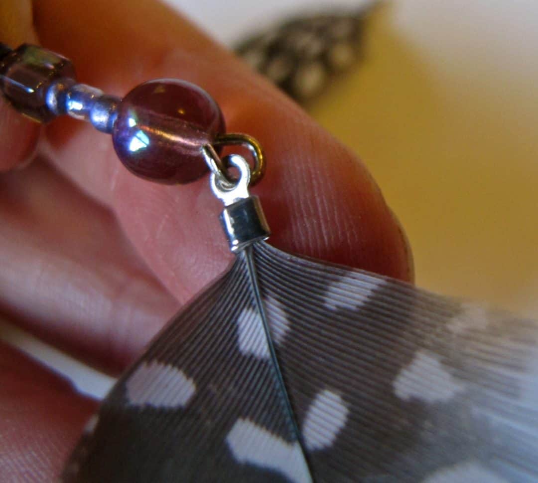 guinea feather earrings