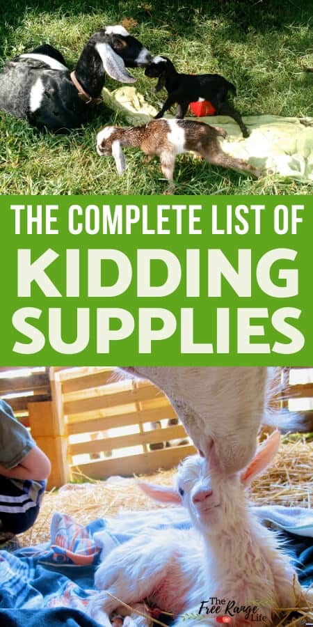 complete list of kidding supplies