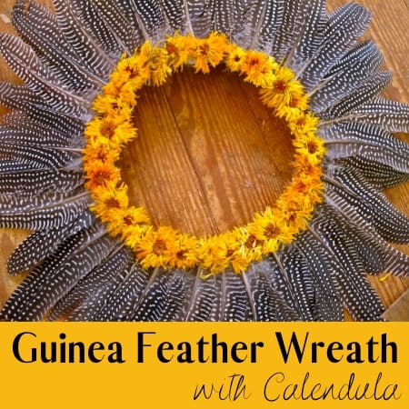 how to make a guinea feather wreath