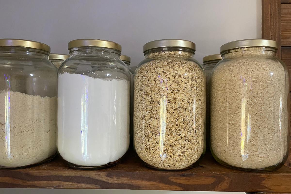 jars of bulk dry goods