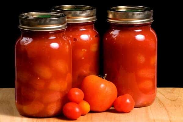 3 jars of home canned tomatoes