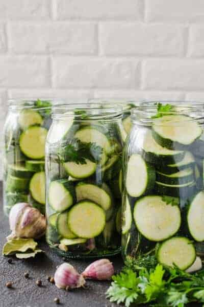 3 jars of zucchini summer squash ready to can