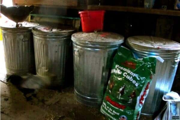 chicken coop storage cans