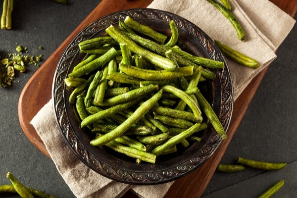 bowl of dried green beans