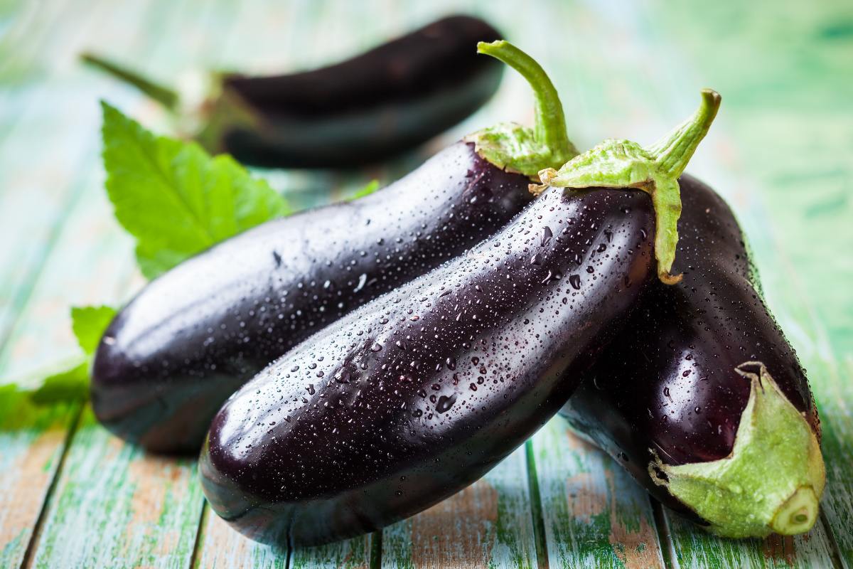 eggplant on table