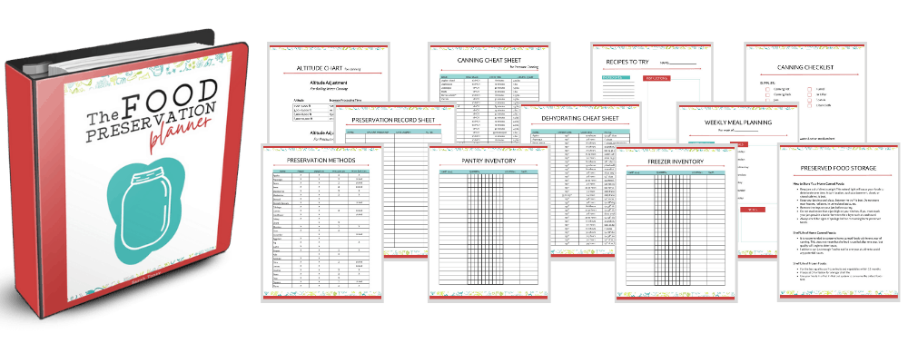 preview pages of food preservation planner