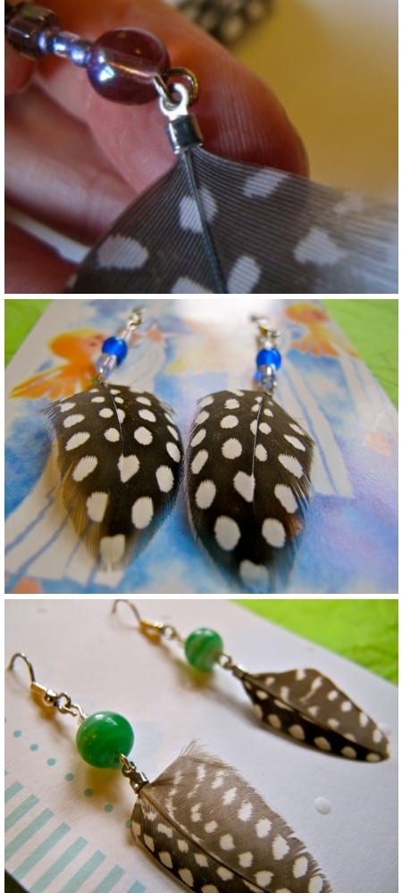 How to Make Guinea Feather Earrings