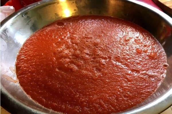 homemade ketchup- ketchup after first puree