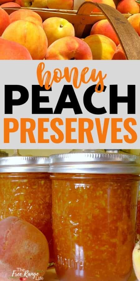 Honey Peach Preserves canned in jars