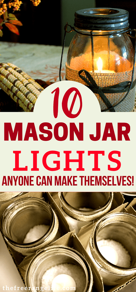 DIY Mason Jar Lights- 10 lights you can make with mason jars to decorate your home. Mason Jar Light Fixtures | Mason Jar Crafts