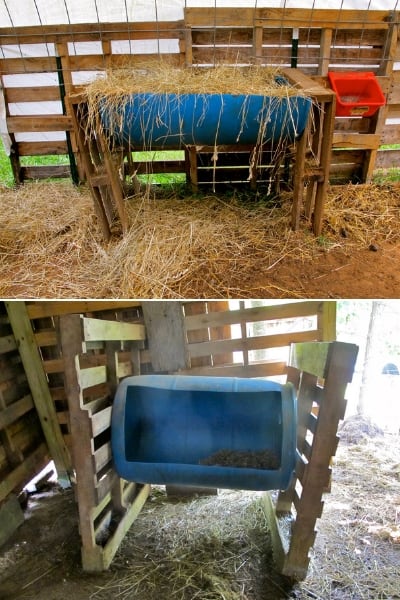 hay feeders made with pallets