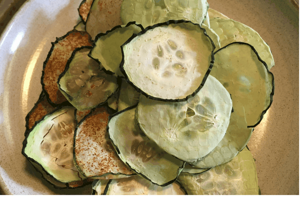 Preserve cucumbers my making dehydrated cucumber chips