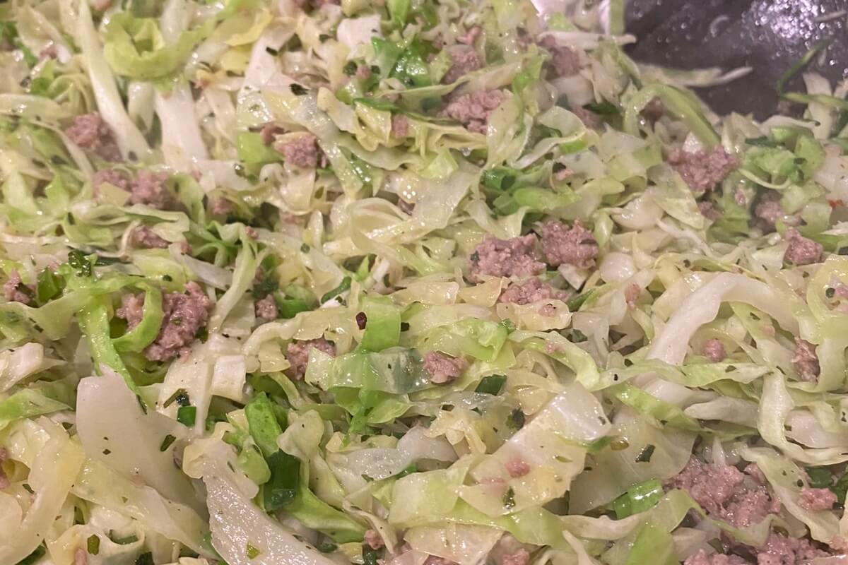 cabbage stir fry with sausage