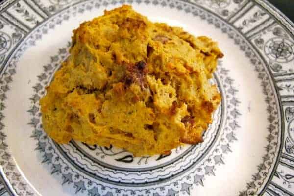 sweet potato date scone on plate