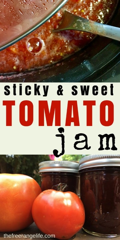 Tired or sauce and salsa? Try out this sticky and sweet Tomato Jam! It's sure to be a new favorite to add to your home canned pantry!