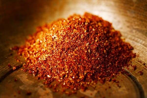 pile of tomato powder on table